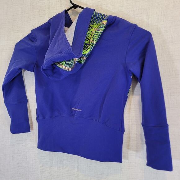 Reebok Womens Medium Sweatshirt Hoodie Full Zip Blue Graphic Play Dry NEW NWT 90 - Picture 3 of 7